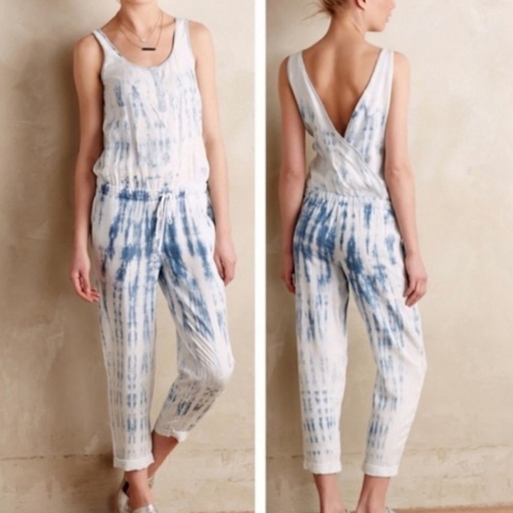 Anthropologie Cloth & Stone Makai Tie-Dye Jumpsuit
